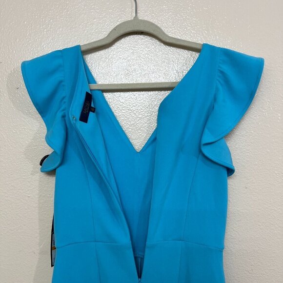 Rachel Roy Womens Ruffled Sleeve Full Length Jumpsuit Small in Aqua Blue - Picture 6 of 11